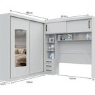 Guarda-roupa Casal Com Cabeceira Queen E Espelho 4 Portas De