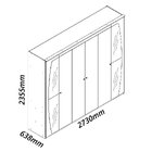 Guarda Roupa Casal Com Efeito Ripado, Espelho E Led 6 Portas