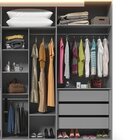 Guarda Roupa Casal Com Efeito Ripado, Espelho E Led 6 Portas