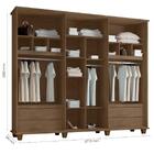 Guarda-roupa Casal Com Espelho 06 Portas Freijó