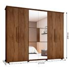 Guarda-roupa Casal Com Espelho 06 Portas Freijó