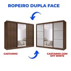 Guarda-roupa Casal Com Espelho 100% Mdf Miami Castanho Fosco