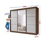 Guarda-roupa Casal Com Espelho 100% Mdf Miami Castanho Fosco