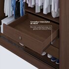 Guarda-roupa Casal Com Espelho 100% Mdf Miami Castanho Fosco