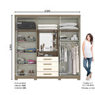 Guarda Roupa Casal Com Espelho 10 Portas 04 Gavetas Roma Henn