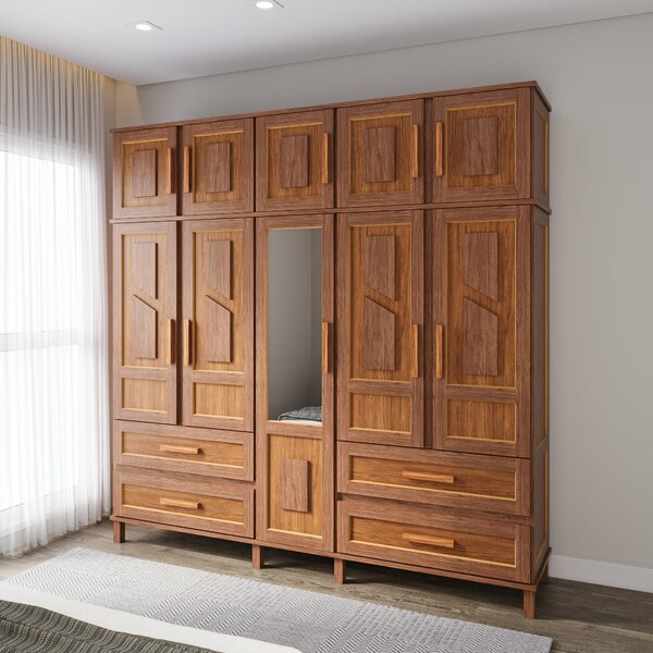 Guarda-roupa Casal Com Espelho 10 Portas 4 Gavetas Rio Branco