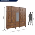 Guarda-roupa Casal Com Espelho 10 Portas 4 Gavetas Rio Branco