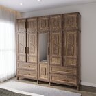 Guarda-roupa Casal Com Espelho 10 Portas Rio Branco  Imbuia N