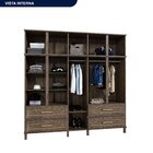 Guarda-roupa Casal Com Espelho 10 Portas Rio Branco  Imbuia N