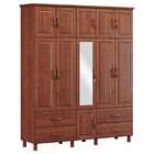 Guarda Roupa Casal Com Espelho 11 Portas 4 Gavetas Bronze Fin