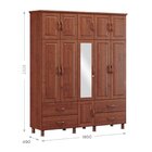 Guarda Roupa Casal Com Espelho 11 Portas 4 Gavetas Bronze Fin