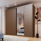 Guarda Roupa Casal Com Espelho 260x229cm 2 Portas 6 Gavetas M