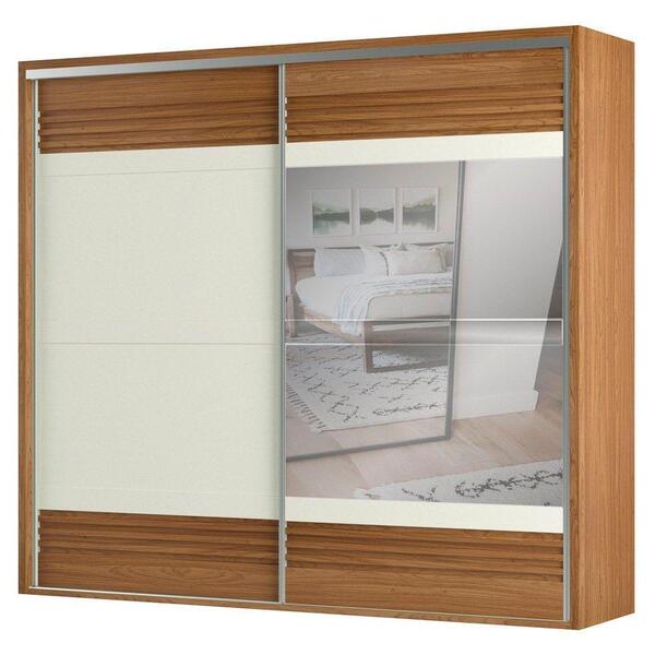 Guarda Roupa Casal Com Espelho 267cm 2 Portas 100% Mdf Tw603e