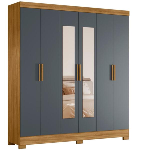 Guarda Roupa Casal Com Espelho 2 Gav 0370 Moval