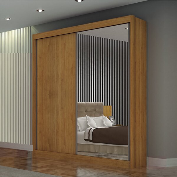 Guarda Roupa Casal Com Espelho 2 Portas 3 Gavetas São Paulo F