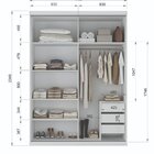 Guarda Roupa Casal Com Espelho 2 Portas 3 Gavetas Sevilha Bra