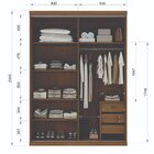 Guarda Roupa Casal Com Espelho 2 Portas 3 Gavetas Sevilha Sev