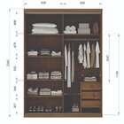 Guarda Roupa Casal Com Espelho 2 Portas 3 Gavetas Sevilha Sev