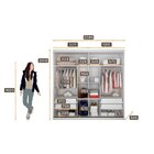 Guarda Roupa Casal Com Espelho 2 Portas 4 Gavetas Atenas  Bra