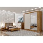 Guarda Roupa Casal Com Espelho 2 Portas 4 Gavetas Atenas  Cum