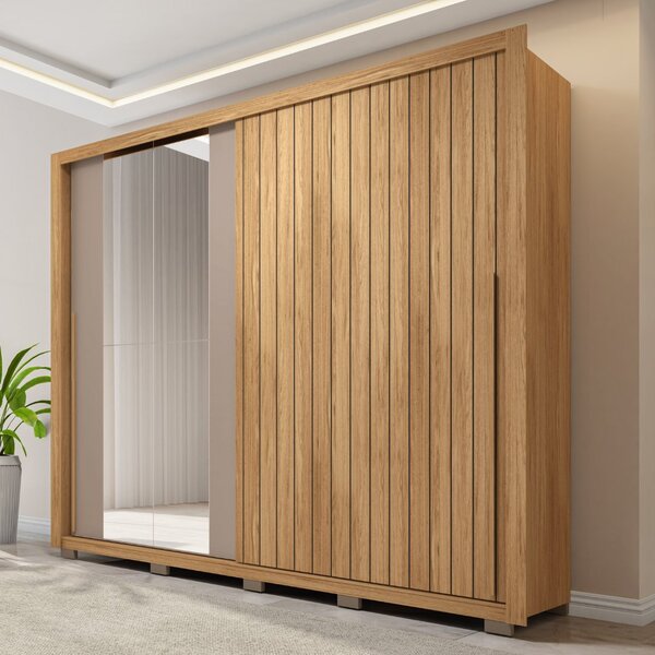 Guarda Roupa Casal Com Espelho 2 Portas 4 Gavetas Suburban Go