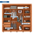 Guarda-roupa Casal Com Espelho 2 Portas 4 Gavetas Suburban Go