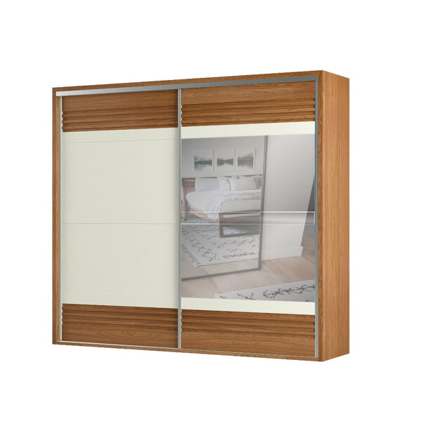 Guarda Roupa Casal Com Espelho 2 Portas 4 Gavetas Tw603e Dall