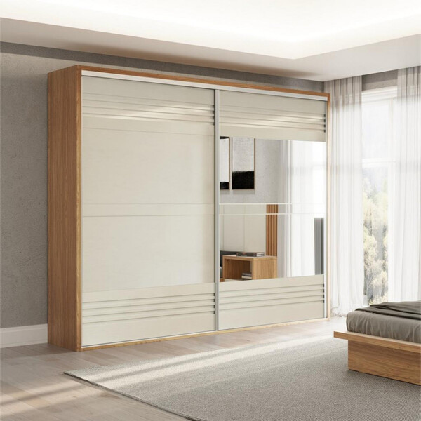 Guarda Roupa Casal Com Espelho 2 Portas 4 Gavetas Tw603e Dall