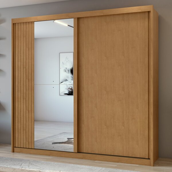 Guarda Roupa Casal Com Espelho 2 Portas 4 Gavetas Velaris Móv