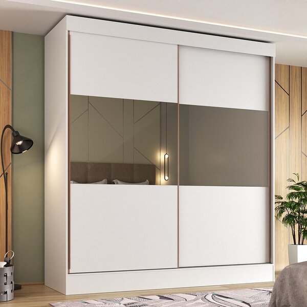 Guarda Roupa Casal Com Espelho 2 Portas 6 Gavetas Agave Yesca