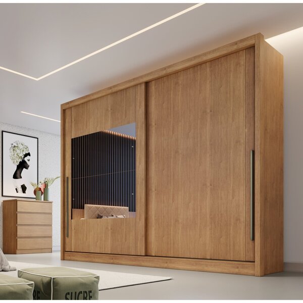 Guarda Roupa Casal Com Espelho 2 Portas 6 Gavetas Ferrara  Cu