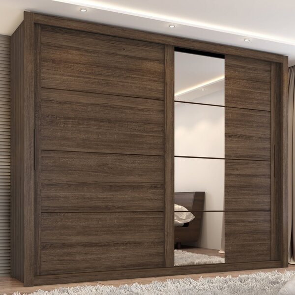 Guarda Roupa Casal Com Espelho 2 Portas 6 Gavetas Imperador P