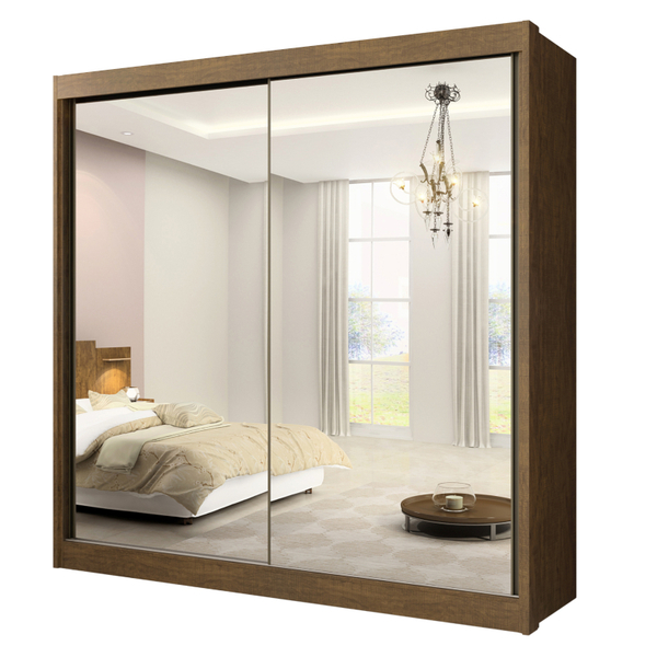 Guarda Roupa Casal Com Espelho 2 Portas 6 Gavetas Las Vegas D