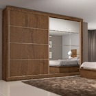 Guarda Roupa Casal Com Espelho 2 Portas 6 Gavetas - Sevilha-b