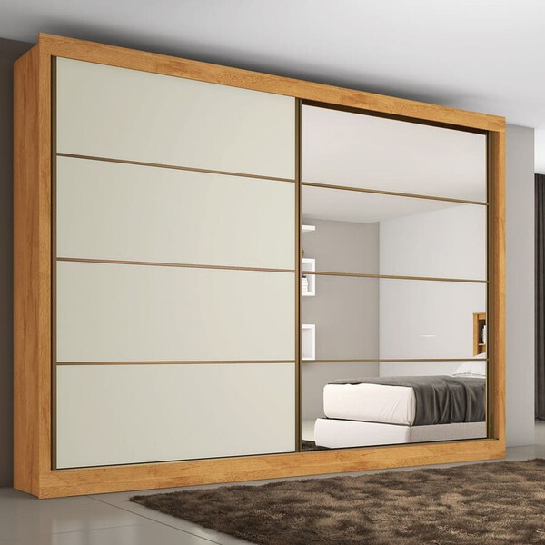 Guarda Roupa Casal Com Espelho 2 Portas 6 Gavetas - Sevilha-p