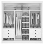 Guarda Roupa Casal Com Espelho 2 Portas 6 Gavetas - Titanium-