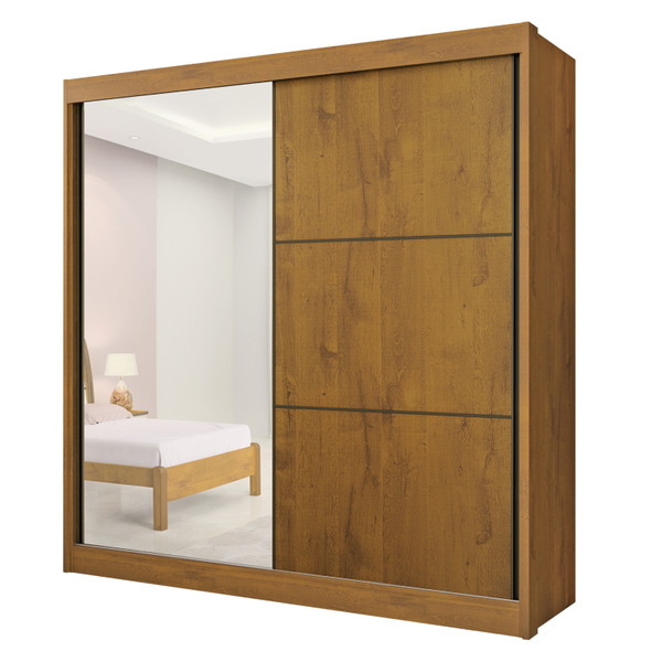 Guarda Roupa Casal Com Espelho 2 Portas 6 Gavetas Titanium D'