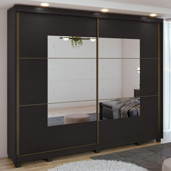 Guarda Roupa Casal Com Espelho 2 Portas 6 Gavetas Toronto Fle