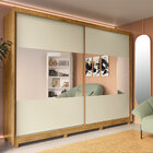 Guarda Roupa Casal Com Espelho 2 Portas Apolo Madeirado/off-w