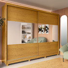 Guarda Roupa Casal Com Espelho 2 Portas Apolo Naturale Off-wh