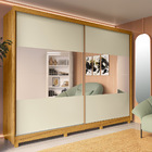 Guarda Roupa Casal Com Espelho 2 Portas Apolo Naturale Off-wh