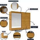 Guarda Roupa Casal Com Espelho 2 Portas Apolo Naturale Off-wh