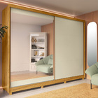 Guarda Roupa Casal Com Espelho 2 Portas Apolo Naturale Off-wh