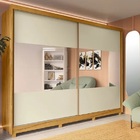 Guarda Roupa Casal Com Espelho 2 Portas Apolo Naturale Off-wh