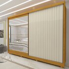 Guarda Roupa Casal Com Espelho 2 Portas Apolo Naturale Off Wh
