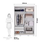 Guarda Roupa Casal Com Espelho 2 Portas De Correr 2 Gavetas M