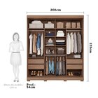 Guarda Roupa Casal Com Espelho 2 Portas De Correr 4 Gavetas M