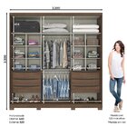 Guarda Roupa Casal Com Espelho 2 Portas De Correr 6 Gavetas O