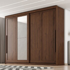 Guarda Roupa Casal Com Espelho 2 Portas De Correr Em Mdf Atra