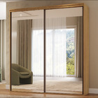 Guarda Roupa Casal Com Espelho 2 Portas De Correr Mdf Luminum
